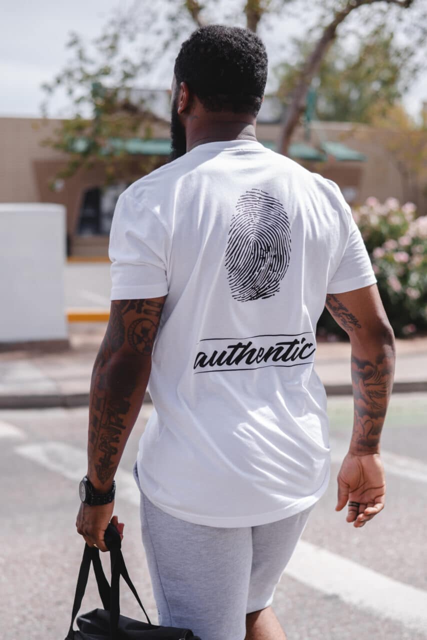 authentic graphic t white