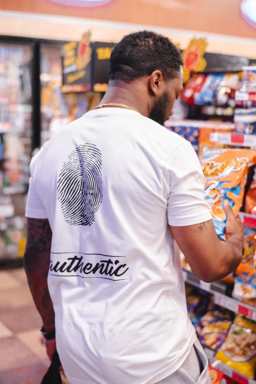 authentic graphic t white