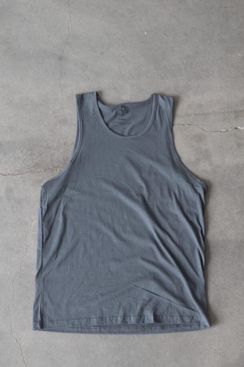 mens simple tank top black