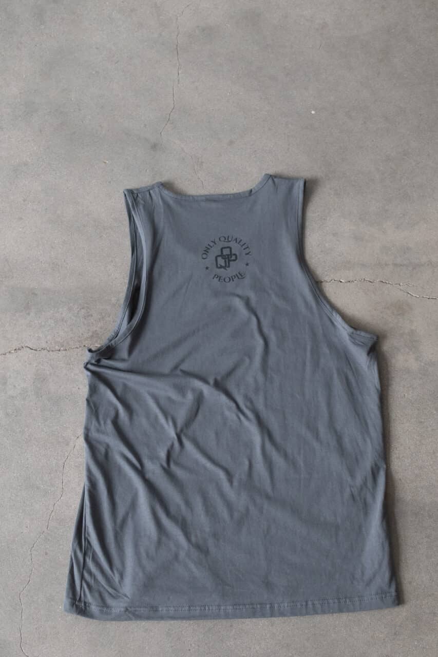 mens simple tank top black