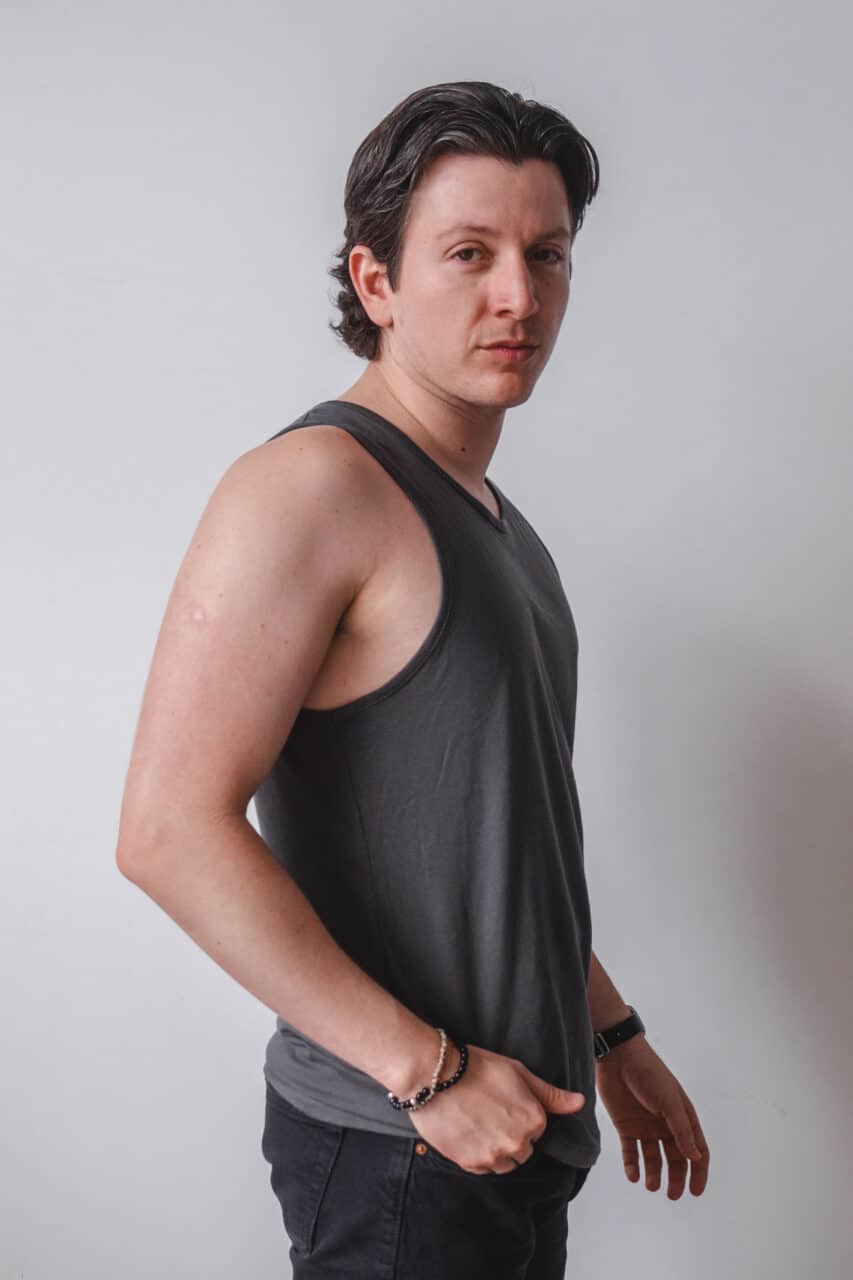 mens simple tank top black