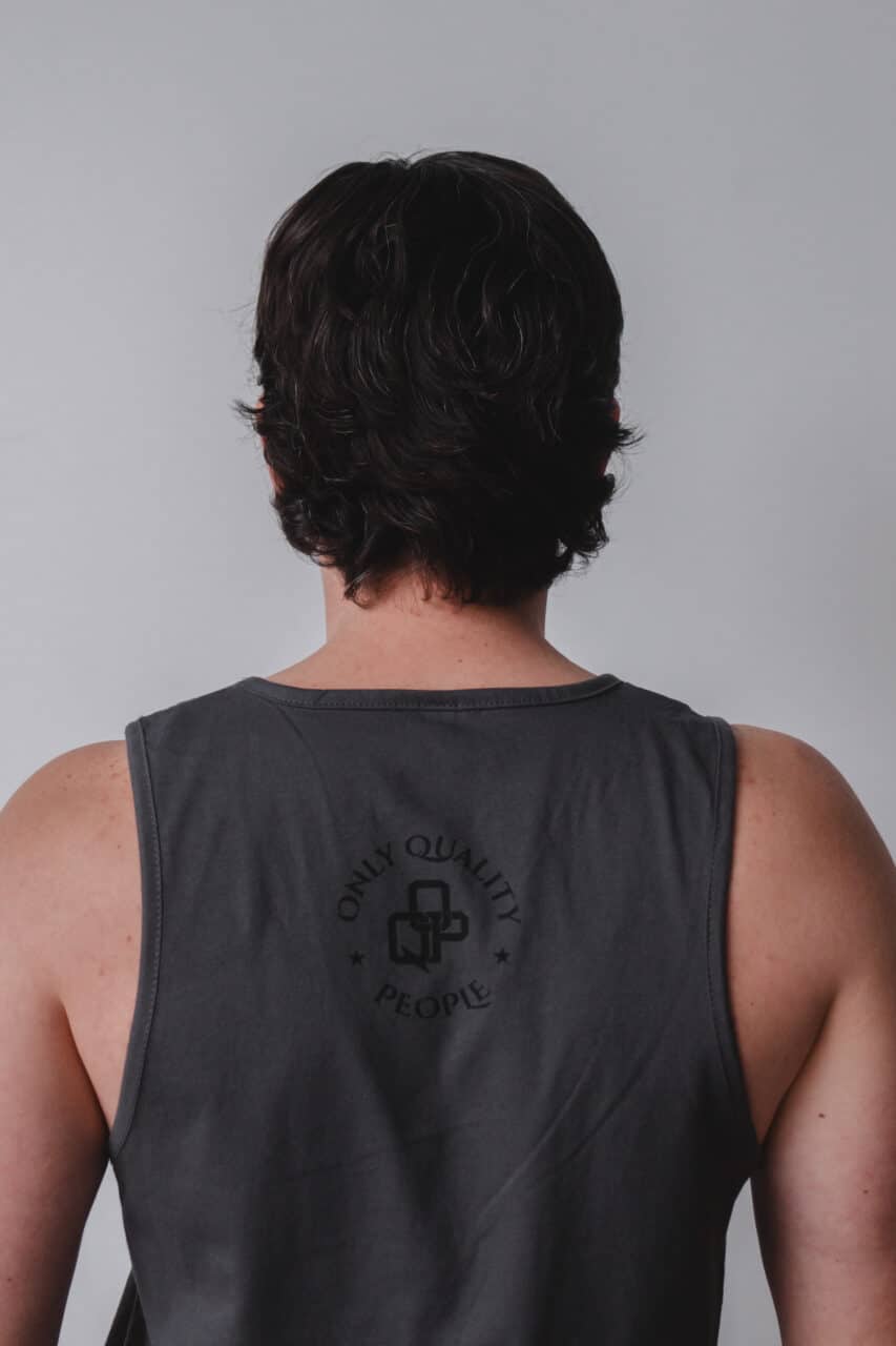 mens simple tank top black