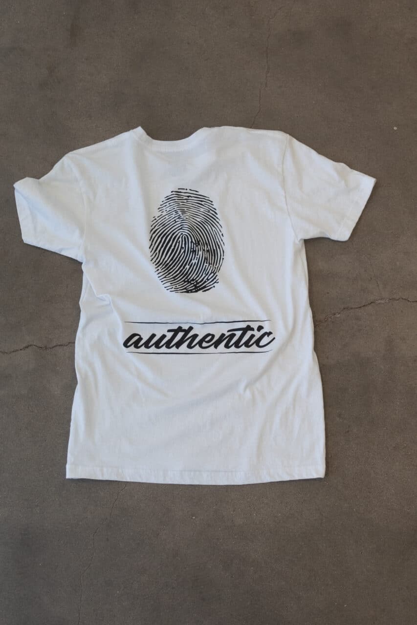 authentic graphic t white