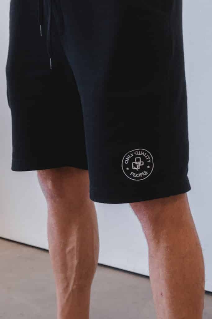 mens fleece shorts black