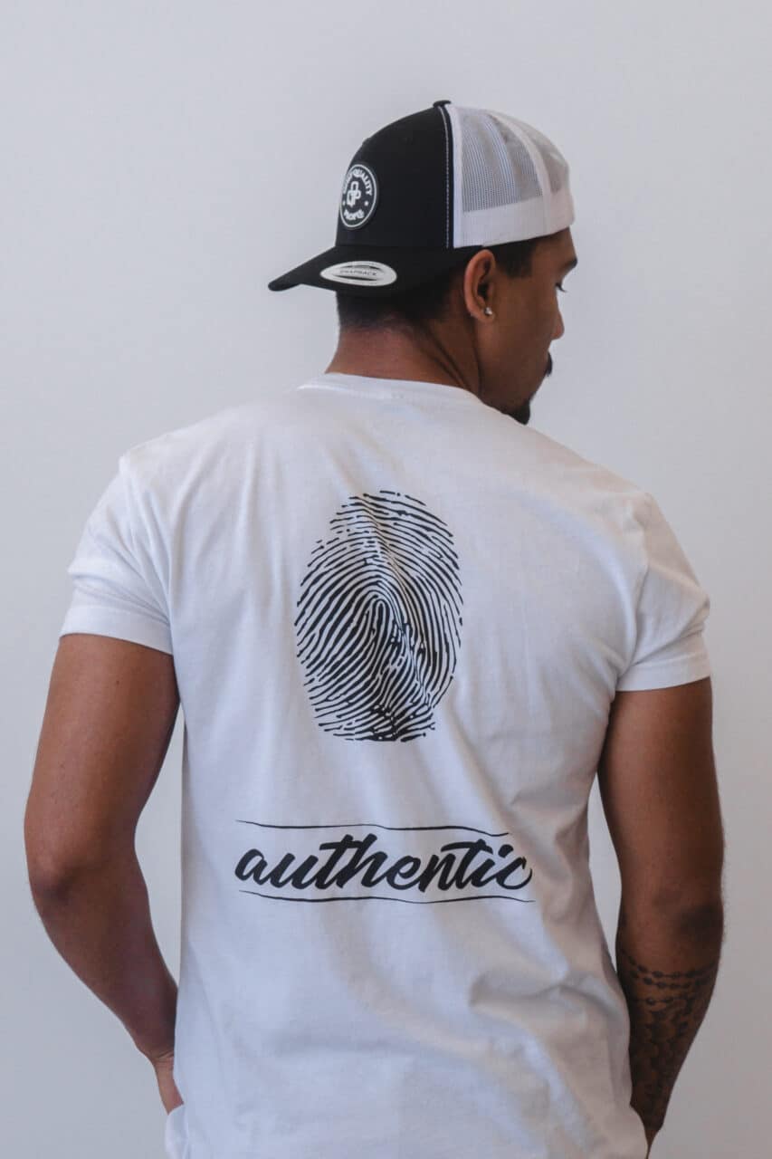 authentic graphic t white